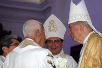 Martes 22 de marzo del 2016. Tuxtla Gutiérrez. Monseñor Felipe Aguirre Franco, quien es Arzobispo Emérito de Acapulco y quien fuera Obispo de Chiapas hasta el año 2000, celebra este medio día sus 58 años de ordenación en la catedral de la ciudad de Tuxtla
