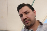 Viernes 6 de diciembre del 2013. Tuxtla Gutiérrez. El diputado Fernando Castellanos Cal y Mayor durante la entrega del equipamiento a las Policías Municipales de Tuxtla.