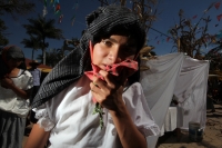 Febrero 2 de 2014. Copoya. Danza Zoque en la casa del Presidente de la Junta de Festejos de Copoya durante las celebraciones de la Virgen de Candelaria la cual no se realiza dentro de la parroquia en la escisión de la iglesia y el grupo tradicional por el