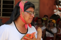 Febrero 2 de 2014. Copoya. Danza Zoque en la casa del Presidente de la Junta de Festejos de Copoya durante las celebraciones de la Virgen de Candelaria la cual no se realiza dentro de la parroquia en la escisión de la iglesia y el grupo tradicional por el