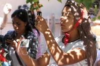 Febrero 2 de 2014. Copoya. Danza Zoque en la casa del Presidente de la Junta de Festejos de Copoya durante las celebraciones de la Virgen de Candelaria la cual no se realiza dentro de la parroquia en la escisión de la iglesia y el grupo tradicional por el