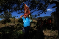 Viernes 20 de diciembre del 2013. Acala. Los Floreros de Chiapa de Corzo llegan esta mañana a El Rodeo donde pernoctaran antes de regresar a la colonial ciudad de la ribera con los atados de flor de Nilurayilo sobre las espaldas y después de recorrer algu Viernes 20 de diciembre del 2013. Acala. Los Floreros de Chiapa de Corzo llegan esta mañana a El Rodeo donde pernoctaran antes de regresar a la colonial ciudad de la ribera con los atados de flor de Nilurayilo sobre las espaldas y después de recorrer algu
