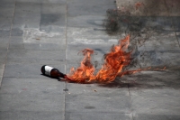 20230619. Tuxtla. ContinÃºan radicalizÃ¡ndose las protestas de la Escuela Normal Rural Mactumatza en la capital de Chiapas.