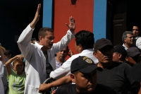 Sábado 24 de noviembre del 2018. Tuxtla Gutiérrez. Elementos de las corporaciones policiacas repliegan los disturbios en el centro de la ciudad durante el último informe del gobierno chiapaneco de Manuel Velazco Coello este medio dí­a.