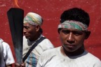 Lunes 8 de diciembre del 2014. Tuxtla Gutiérrez. Los peregrinos de las comunidades de los altos de Chiapas llegan a la Catedral de Guadalupe en la capital del estado de Chiapas donde continúan el recorrido de las carreteras del sureste de México.
