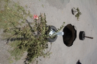 Jueves 14 de junio del 2012. Tuxtla Gutiérrez, Chiapas. Un bache ubicado en las cercanías del Albergue de Ancianos del DIF en la colonia de Los Electricistas ocasiona molestias a quienes circulan en el oriente de la ciudad.