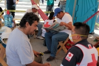 Viernes 9 de marzo del 2018. Tuxtla Gutiérrez. Los militantes de la UNTA en huelga de hambre esperan la llegada de los voluntarios de Cruz Roja para una revisión médica. Viernes 9 de marzo del 2018. Tuxtla Gutiérrez. Los militantes de la UNTA en huelga de hambre esperan la llegada de los voluntarios de Cruz Roja para una revisión médica.