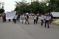 Lunes 20 de agosto del 2018. Tuxtla Gutiérrez. Maestros idóneos marchan y protestan con desesperación en las calles de la ciudad.