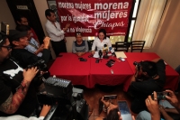 Lunes 23 de abril del 0218. Tuxtla Gutiérrez. Militantes de Morena apelan a las responsabilidades de su partido para el respeto a la Equidad de Género e impugnaran las designaciones que no respetan las designaciones de candidatos como sucede con la alca