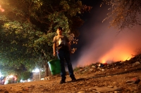Jueves 11 de enero del 2018. Tuxtla Gutiérrez. El fuerte incendio en la zona norte oriente de la ciudad manifiesta la falta de equipamiento y recursos ante el suceso ocurrido en las cercaní­as del estadio Zoque