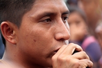 Jueves 22 de agosto del 2019. Tuxtla Gutiérrez. Estudiantes normalistas de la Escuela Rural Jacinto Canek marchan esta mañana protestando por los desalojos que han sufrido durante las protestas en esta semana.