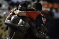 Viernes 24 de agosto del 2012. Tuxtla Gutiérrez, Chiapas. Los Jaguares de Chiapas consiguen su primer triunfo en la LigaMx venciendo 2-1 a los Gallos Blancos.