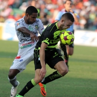Sábado 29 de abril del 2017. Tuxtla Gutiérrez. con un empate a dos tantos y una fuerte trifulca con los aficionados termina el partido entre Jaguares de Chiapas y El Santos. esta tarde en el estadio Zoque de la capital de este estado del sureste de México