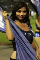 Jueves 27 de noviembre del 2014. Tuxtla Gutiérrez. Las bellas animadoras de los patrocinadores del partido de ida entre Jaguares de Chiapas y el Toluca al inicio de la liguilla del torneo del fut bol mexicano.