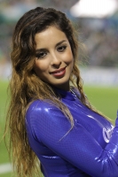 Sábado 18 de octubre del 2014. Tuxtla Gutiérrez. Las bellas animadoras de los patrocinadores del partido entre jaguares de Chiapas y Santos Laguna.