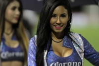 Sábado 5 de marzo del 2016. Tuxtla Gutiérrez. Las bellas animadoras del partido entre Jaguares de Chiapas y el Toluca.
