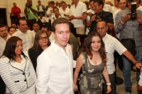 Domingo 7 de diciembre del 2014. Foto/Juan Carlos Calderón. Tuxtla Gutiérrez. La diputada Itzel de León Villard acompaña a Manuel Velazco Coello, gobernador del estado de Chiapas en la entrega del segundo informe de la administración estatal, esta tarde e