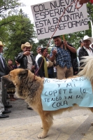 Sábado 26 de octubre del 2013. San Cristóbal de las Casas. Jubilados, colonos y padres de familia marchan en apoyo del movimiento magisterial este medio día por las avenidas de esta colonial ciudad.