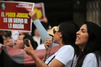 20231017. Tuxtla. En Chiapas, trabajadores del poder judicial se suman a las protestas en México en contra de los recortes presupuestales propuestos por los legisladores de Morena.