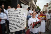 20231017. Tuxtla. En Chiapas, trabajadores del poder judicial se suman a las protestas en México en contra de los recortes presupuestales propuestos por los legisladores de Morena.