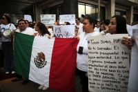 20231017. Tuxtla. En Chiapas, trabajadores del poder judicial se suman a las protestas en México en contra de los recortes presupuestales propuestos por los legisladores de Morena.