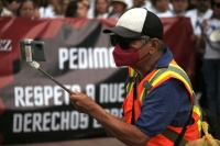 20231017. Tuxtla. En Chiapas, trabajadores del poder judicial se suman a las protestas en México en contra de los recortes presupuestales propuestos por los legisladores de Morena.