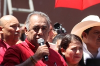 Lunes 28 de agosto del 2017. Tuxtla Gutiérrez. Julian Nazar momentos después de inscripción de su planilla para la elección de titulares de la Presidencia y de la Secretarí­a General del Comité Directivo Estatal en Chiapas para el perí­odo estatutari
