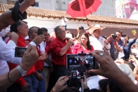 Lunes 28 de agosto del 2017. Tuxtla Gutiérrez. Julian Nazar momentos después de inscripción de su planilla para la elección de titulares de la Presidencia y de la Secretarí­a General del Comité Directivo Estatal en Chiapas para el perí­odo estatutari