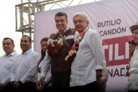Domingo 29 de abril del 2018. San Cristóbal de las Casas. Inician las Campañas. La mafia en el poder. Amlo acompaña a Rutilio Escandon en su inicio de campaña a la gubernatura de Chiapas.