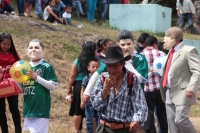 Sábado 10 de febrero del 2018. Comitan de Domí­nguez. Romerí­a de San Caralampio. Durante la Salidas de Flores y Velas durante las fiestas patronales de la Ciudad de las Flores, las manifestaciones sincréticas conviven de la mano encontrándose las comp