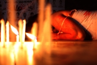 Viernes 2 de octubre del 2015. Tuxtla Gutiérrez. Estudiantes de la facultad de comunicación de la UNACH realizan las estaciones de los agravios recordando a quienes han muerto injustamente en el país.