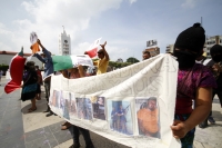 20211026. Tuxtla G. Las comunidades que conforman el grupo El Machete de Pantelho protestan en plantón este medio día en la capital del estado de Chiapas.