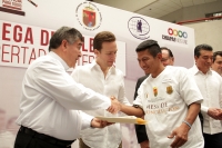 Viernes 12 de febrero del 2016. Tuxtla Gutiérrez. Monseñor Fabio Martínez Castilla; Arzobispo de Tuxtla Gutiérrez y Monseñor Felipe Arismendi Esquivel; Obispo de San Cristóbal de las Casas acompañan este medio día la entrega de Constancia de Libertad Susp