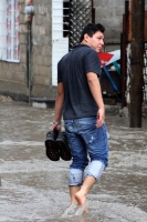Jueves 22 de mayo del 2014. Tuxtla Gutiérrez. La intensa lluvia de esta tarde afecta calles y vialidades de la capital del estado de Chiapas.