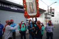 Sábado 12 de diciembre del 2020. Tuxtla Gutiérrez. Peregrinos en la iglesia de Guadalupe esta mañana