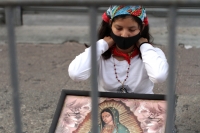 Sábado 12 de diciembre del 2020. Tuxtla Gutiérrez. Peregrinos en la iglesia de Guadalupe esta mañana