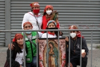Sábado 12 de diciembre del 2020. Tuxtla Gutiérrez. Peregrinos en la iglesia de Guadalupe esta mañana