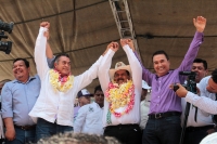 Domingo 29 de abril del 2018. Venustiano Carranza. Inician las Campañas. La liberación de los partidos. El Bronco acompaña a Chus Orantes en su inicio de campaña a la gubernatura de Chiapas.