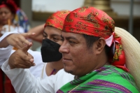 20210610. Tuxtla G. Al inicio del Baile de las Espuelas u Octava de Corpus que realiza la comunidad Zoque en la capital del estado de Chiapas