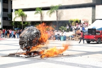 Martes 6 de agosto del 2019. Tuxtla Gutiérrez. Estudiantes normalistas de Chiapas protestan este medio día después d marchar en el poniente de la ciudad.