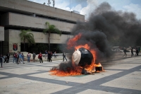 Jueves 6 de agosto del 2020. Txutla Gutiérrez, La manifestación de la Escuela Normal Rural Mactumatza este medio día en la capital del estado de Chiapas