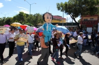 Lunes 13 de noviembre del 2017. Tuxtla Gutiérrez. El movimiento magisterial se manifiesta de nueva cuenta en las calles de la capital de este estado del sureste de México.