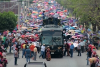 Martes 15 de mayo del 2018. Tuxtla Gutiérrez. Aspectos de la marcha magisterial este medio dí­a en el oriente de la ciudad.