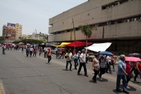 Lunes 16 de mayo del 2016. Tuxtla Gutiérrez. El plantón del movimiento magisterial en su primer día anuncia las actividades que realizaran durante la jornada de protestas.
