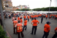 Militantes magisteriales continúan el bloqueo del primer cuadro de la ciudad de Tuxtla