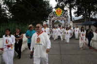 Domingo 22 de septiembre del 2019. San Cristóbal de las Casas. Los Esclavos Mercedarios, Panzudos y las representaciones satíricas de diferentes personajes acompañan la procesión durante El Anuncio de la Fiesta del Barrio de la Merced