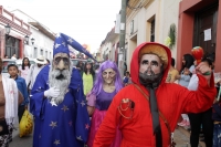 Domingo 22 de septiembre del 2019. San Cristóbal de las Casas. Los Esclavos Mercedarios, Panzudos y las representaciones satíricas de diferentes personajes acompañan la procesión durante El Anuncio de la Fiesta del Barrio de la Merced
