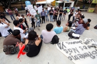 Domingo 27 de mayo del 2012. Tuxtla Gutiérrez, Chiapas. Grupos de estudiantes y jóvenes tuxtlecos se manifiestan este medio día en contra los asesinatos de mujeres en Chiapas y se organizan en el movimiento #123 Chiapas.