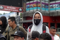 Lunes 4 de noviembre del 2019. Tuxtla Gutiérrez. Aspectos de la marcha en apoyo a los normalistas de la Escuela Rural Mactumatza