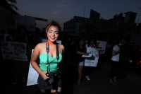 Domingo 25 de noviembre del 2012. Tuxtla Gutiérrez, Chiapas. Organizaciones sociales y feministas durante la marcha No es NO, la Marcha de las Putas.